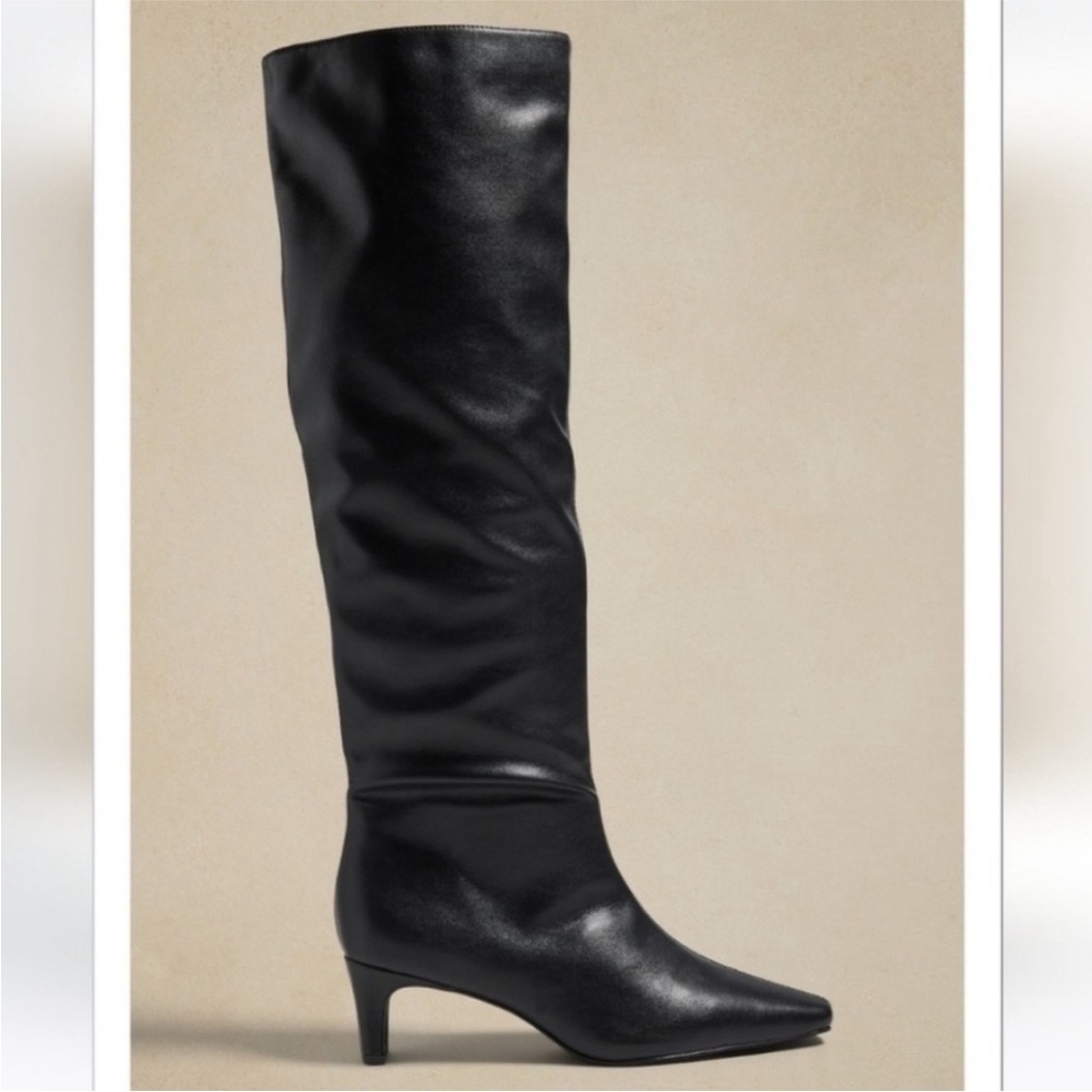 NEW! Banana Republic Black Vegan Tall Slouch Boot - Multiple Sizes - Picture 2 of 12